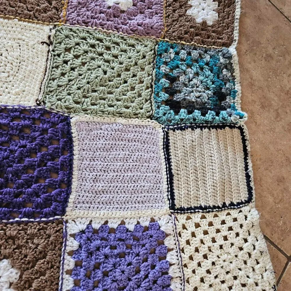 Hand made Sampler Afghan Throw Colorful 54